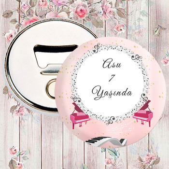 Pembe Piyano Temalı Magnet Açacak