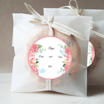 Pembe Pudra Gül Temalı Söz Nişan Nikah Sticker