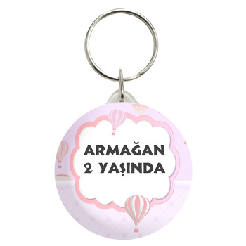 Pembe Soft Uçan Balonlar Temalı Anahtarlık