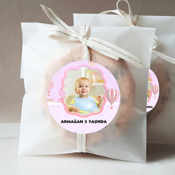 Pembe Soft Uçan Balonlar Temalı Doğum Günü Sticker