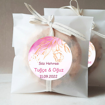 Pembe Suluboya Fonda Gold Gül Temalı Sticker