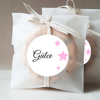 Pembe Üçlü Yıldız Temalı Sticker