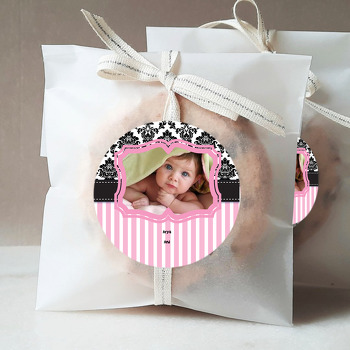 Pembe ve Siyah Dore Çerçeve Temalı Sticker