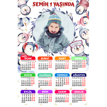 Penguen Partisi Temalı Takvim Magnet