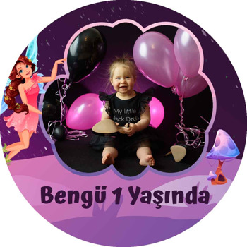Peri Kızı Temalı Akrilik Daire Magnet