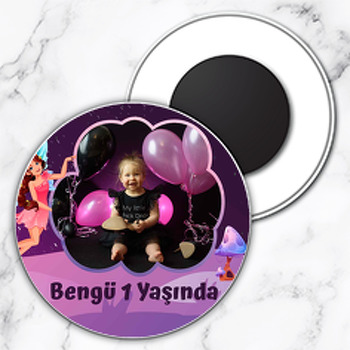 Peri Kızı Temalı Daire Plastik Magnet
