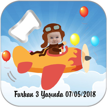 Pilot Temalı Kare Magnet Açacak