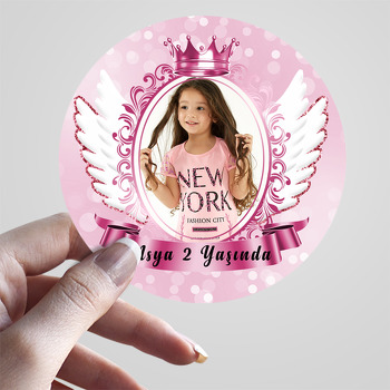 Pink Angel Wings Temalı Resimli Sticker