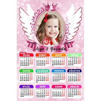 Pink Angel Wings Temalı Takvim Magnet