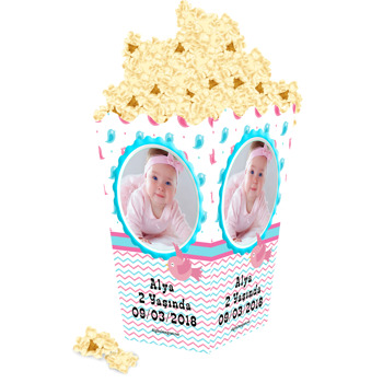 Pink Bird Temalı Popcorn Kutusu