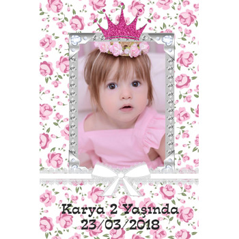 Pink Crown Temalı Doğum Günü Magnet