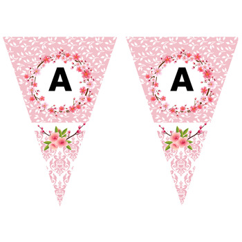 Pink Flower Temalı Parti Banner