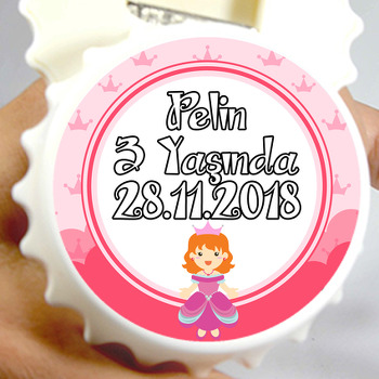 Pink Princess Temalı Kapak Şekilli Magnet Açacak