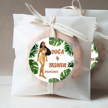 Pocahontas ile Tropikal Yapraklar Temalı Sticker