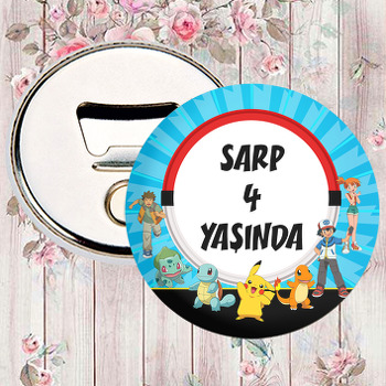 Pokemon Mavi Fon Temalı Magnet Açacak