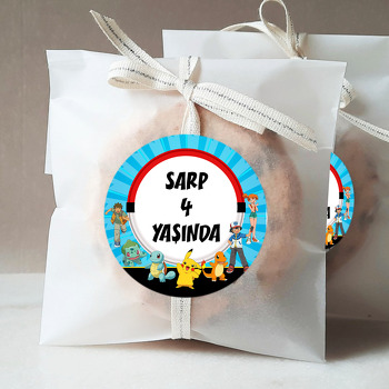 Pokemon Mavi Fon Temalı Sticker