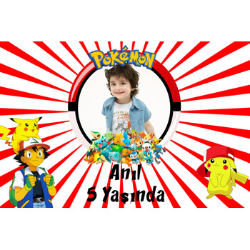 Pokemon Temalı Doğum Günü Magnet