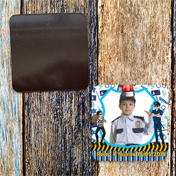 Polis Temalı Kare Magnet