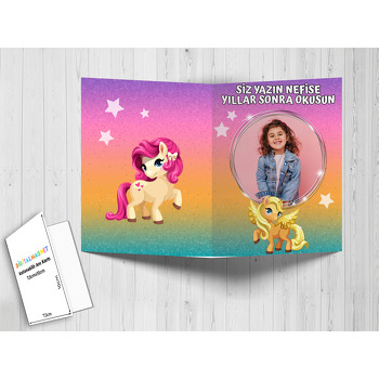 Pony Simli Fon Temalı Anı Kartı