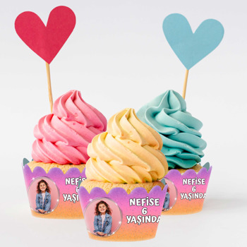 Pony Simli Fon Temalı Cupcake Sargısı