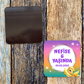 Pony Simli Fon Temalı Doğum Günü Magnet