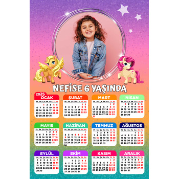 Pony Simli Fon Temalı Takvim Magnet
