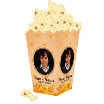 Portakal Temalı Popcorn Kutusu