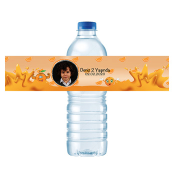 Portakal Temalı Su Şişesi Etiketi