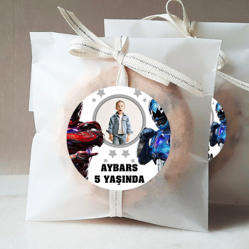 Power Rangers Mavi ile Kırmızı Temalı Sticker