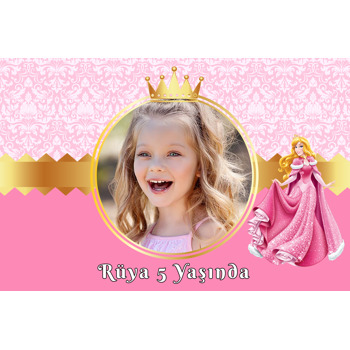 Prenses Aurora Temalı Doğum Günü Magnet