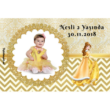 Prenses Bella Temalı Doğum Günü Magnet