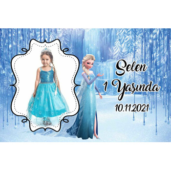 Prenses Elsa Temalı Doğum Günü Magnet
