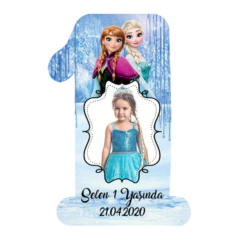 Prenses Elsa Temalı Resimli Doğum Günü Magnet