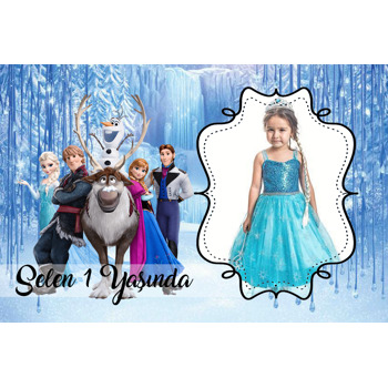 Prenses Elsa Temalı Resimli Doğum Günü Magnet