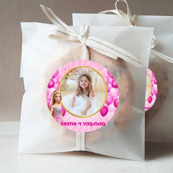 Prenses ile Pembe Balonlar Temalı Sticker
