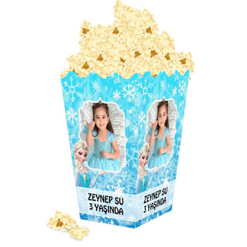 Prenses Kar Taneleri Fon Temalı Popcorn Kutusu