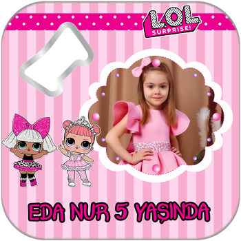Prenses Lol Temalı Kare Magnet Açacak
