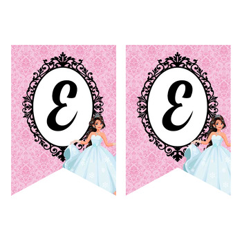 Prenses Pembe Fon Temalı Flama Banner