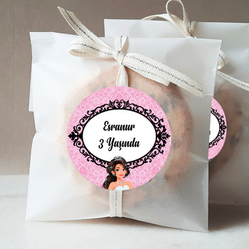 Prenses Pembe Fon Temalı Sticker