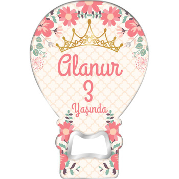 Prenses Tacı ile Çiçekler Temalı Balon Magnet Açacak
