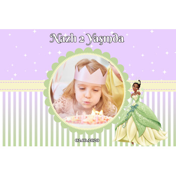 Prenses Tiana Temalı Doğum Günü Magnet
