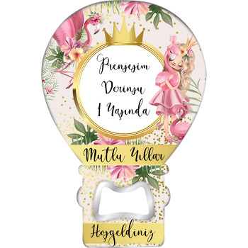 Prenses Ve Flamingo Temalı Balon Magnet Açacak