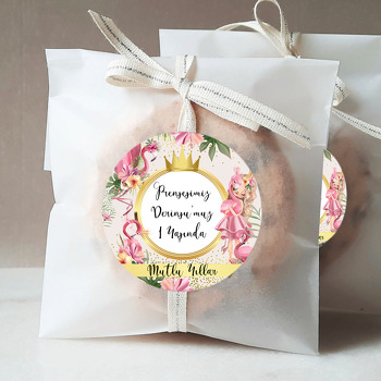 Prenses Ve Flamingo Temalı Doğum Günü Sticker