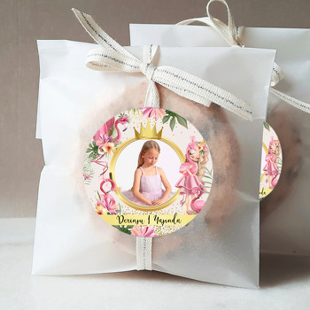 Prenses Ve Flamingo Temalı Resimli Sticker