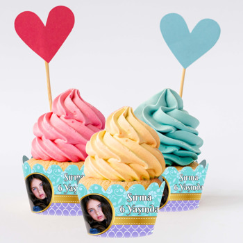 Prenses Yasemin Temalı Cupcake Sargısı