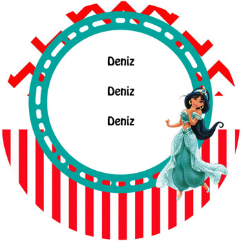 Prenses Yasemin  Temalı Daire Plastik Anahtarlık