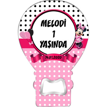 Puantiyeli Minnie Mouse Temalı Balon Magnet Açacak