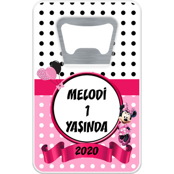 Puantiyeli Minnie Mouse Temalı Dikdörtgen Magnet Açacak