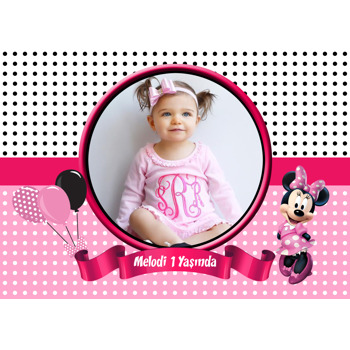 Puantiyeli Minnie Mouse Temalı Doğum Günü Amerikan Servis