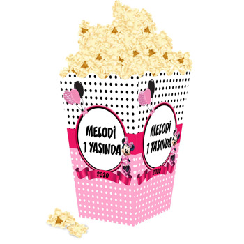 Puantiyeli Minnie Mouse Temalı Popcorn Kutusu